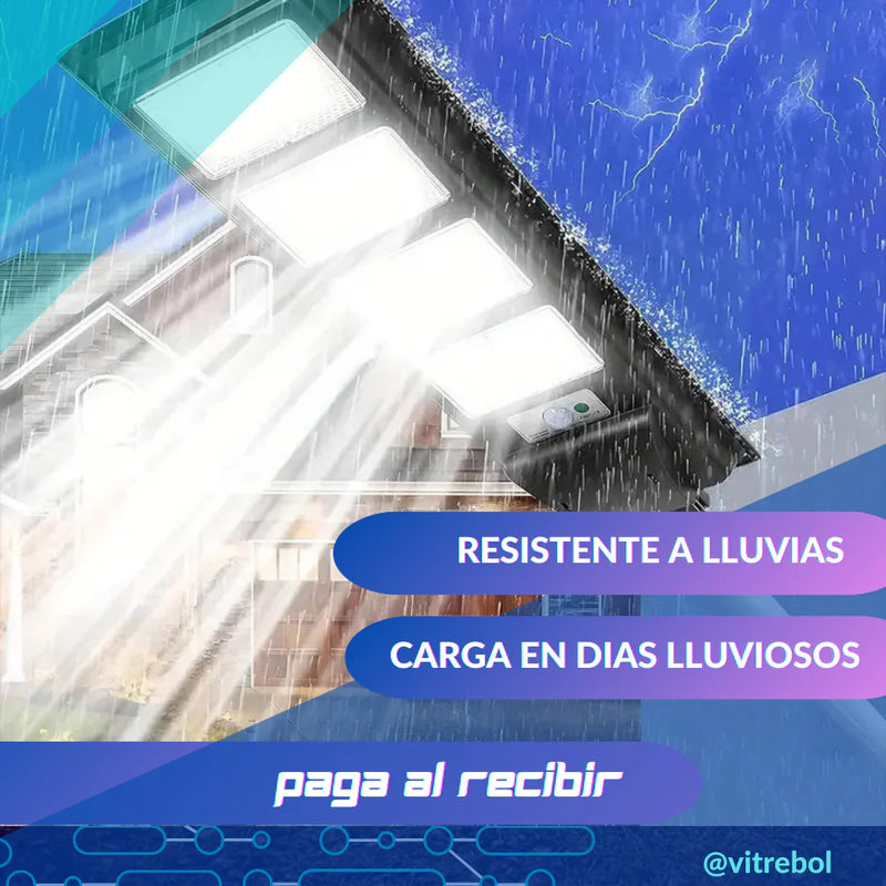 Lampara con panel solar grande 400 W - Potente y duradera
