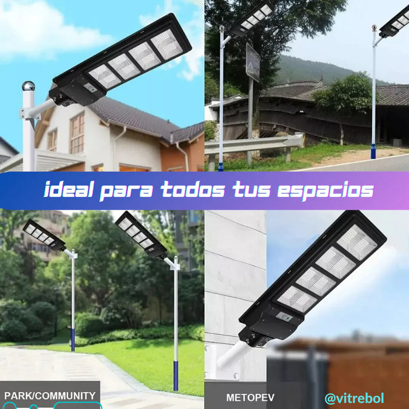 Lampara con panel solar grande 400 W - Potente y duradera