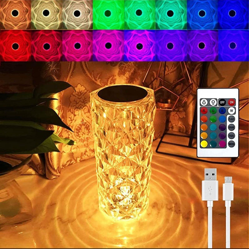 LÁMPARA DE CRISTAL MULTICOLOR