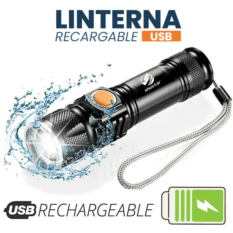 COMPRE 1 Y LLÉVATE 2 - Linterna Táctica TitanioPro USB