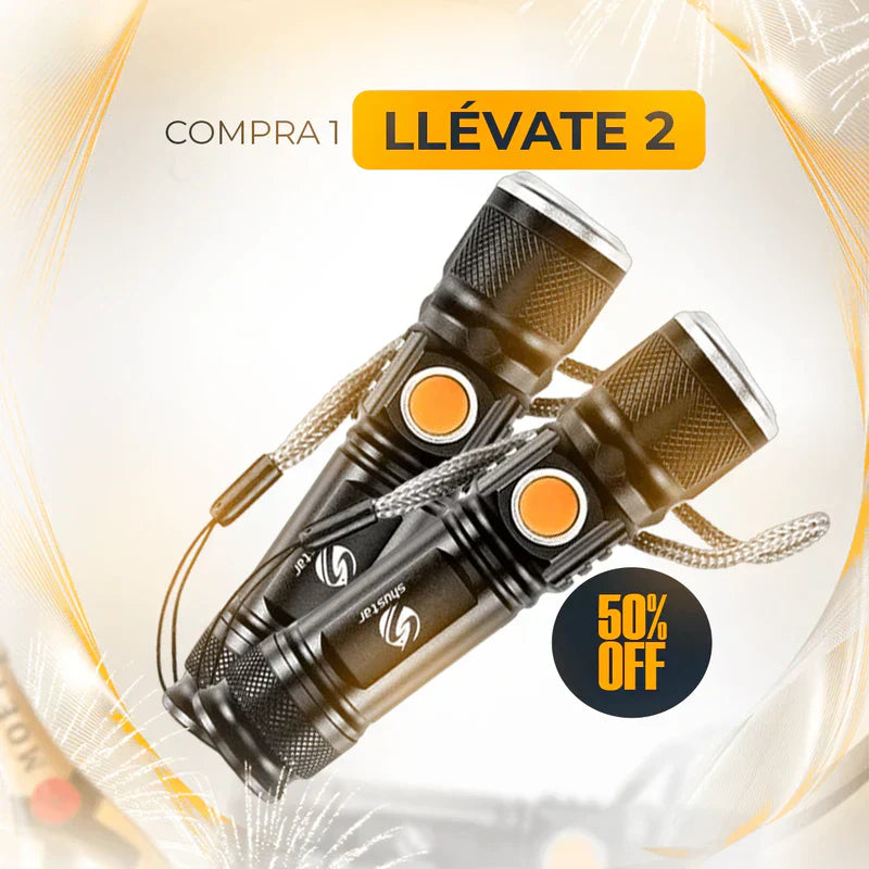 COMPRE 1 Y LLÉVATE 2 - Linterna Táctica TitanioPro USB